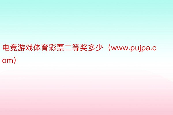 电竞游戏体育彩票二等奖多少（www.pujpa.com）